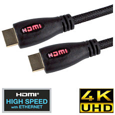 Red LED Light Up Braided HDMI Cable 2m