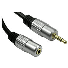 3.5mm Male to Female Extension Cable 1m Premium Gold