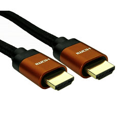 0.5m HDMI 2.1 Cable - 48Gbps 4k 120Hz / 8k 60Hz Orange Connector