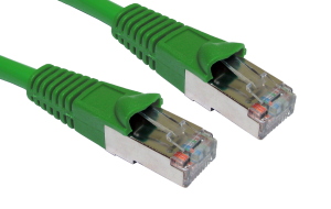 10m CAT5e Shielded Snagless Patch Cable Green 26 AWG