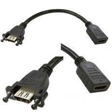 Panel Mount HDMI Cable Female to Female 20cm
