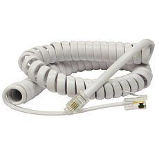 3m RJ10 Coiled Handset Cable White