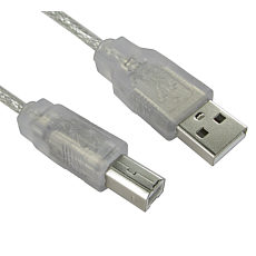 5m Transparent USB Cable A to B
