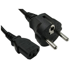 1.8m Euro Plug to IEC C13 Kettle Type Mains Power Cable