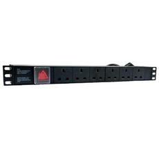 1U PDU 6 Port UK Sockets Horizontal and UK Plug