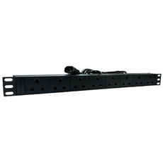 1U PDU 8 Port UK Sockets Horizontal to C14