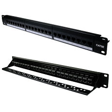 24 Port CAT5e Network Patch Panel with Removable Couplers