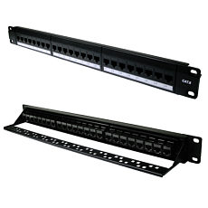 24 Port CAT6 Network Patch Panel with Removable Couplers