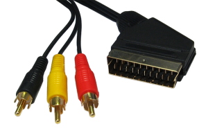 5m Scart to 3x Phono