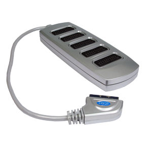 5-Way Silver Scart Splitter Box