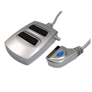 2-Way Silver Switched Scart Splitter Box