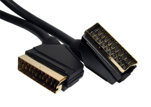 5m SCART to SCART 21 Pin Mini Coax Cable