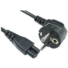 2m Euro Plug to Cloverleaf C5 Mains Power Cable