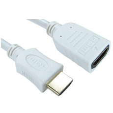 2m Male to Female HDMI Cable HDMI Extension Lead White