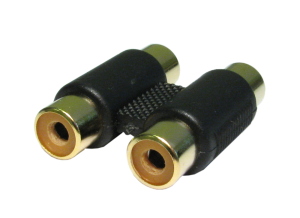 Twin RCA-Female to twin RCA-Female coupler.