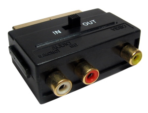 SCART Adapter to 3x RCA-Female with input/output switch