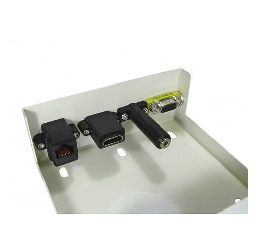 4 Port Desk Wall Mount Metal Box with AV RJ45 plus 10m Cable Kit