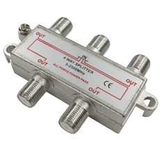 4 Way Satellite Splitter F-Type Coax