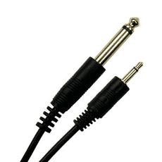2m 6.35mm to 3.5mm Mono Jack Cable Gold Plated