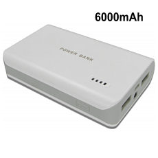 Newlink USB Power Bank 6000mAh Dual Output White