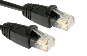 2m Snagless CAT5e Patch Cable Black 24 AWG