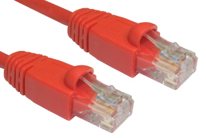 2m Snagless CAT5e Patch Cable Red 24 AWG