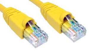 1m Snagless CAT5e Patch Cable Yellow 24 AWG
