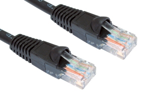 1m LSZH Snagless CAT5e Patch Cable Black 24 AWG