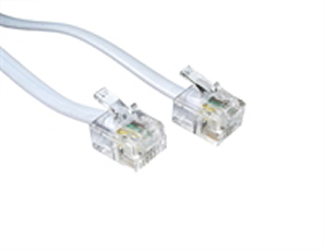 10m White RJ11 to RJ11 ADSL Modem Cable
