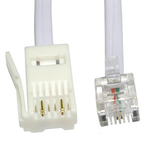 5m RJ11 to BT Plug 2 Wire Crossover Modem Cable to 5m