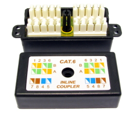 CAT6 Punchdown Krone Coupler Black