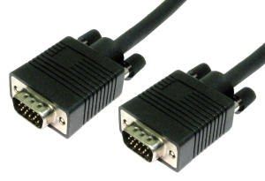 0.5m VGA Lead Triple Shielded Short VGA / SVGA Cable Black