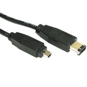 1m 6-Pin M 4-Pin M Firewire 400 Black Cable