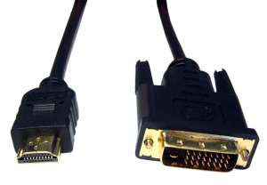 2.5m Gold HDMI A-Male DVI D Male