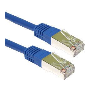 0.5m Blue CAT5e Shielded Patch Cable Full Copper