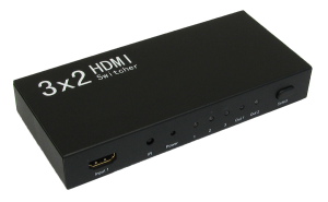 HDMI 3x2 Switch/Splitter With Remote Control