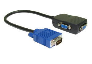 2 Way 300MHZ VGA Monitor Splitter Cable