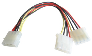 15cm 4-Pin Molex Female 2x 4-Pin Molex Male