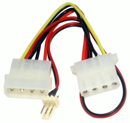 15cm 4-Pin Molex M-F +12V Fan Power Cable