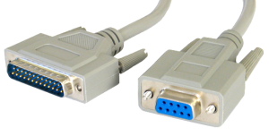 2m Null Modem Cable D9 Female to D25male