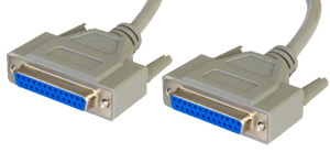 2m Null Modem Cable D25 Female to D25 Female