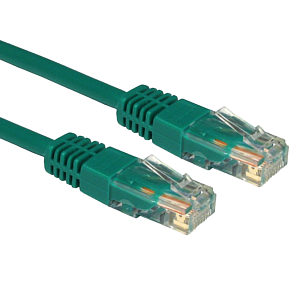 15cm CAT5e Ethernet Cable UTP, 100MHz, Moulded RJ45 Green