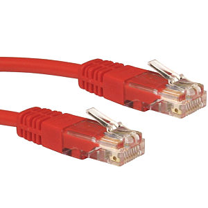 15cm CAT5e Ethernet Cable UTP, 100MHz, Moulded RJ45 Red