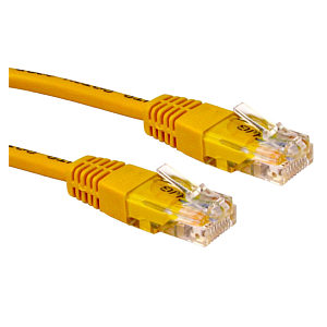 15cm CAT5e Ethernet Cable UTP, 100MHz, Moulded RJ45 Yellow