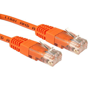 0.25M Patch Cable CAT5e UTP Full Copper 26AWG Orange