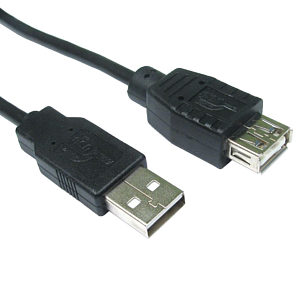 1M USB 2.0 Extension Cable Black