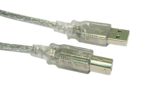 2M USB 2.0 A To B Data Cable Clear