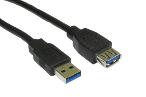5m USB 3.0 A M A F Black Extension Cable