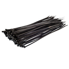 200mm x 4.8mm Black Cable Ties - 100 Pack
