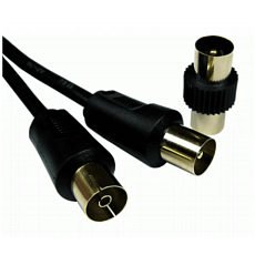 3m TV Aerial Extension Cable Black Gold Plated Male to Female